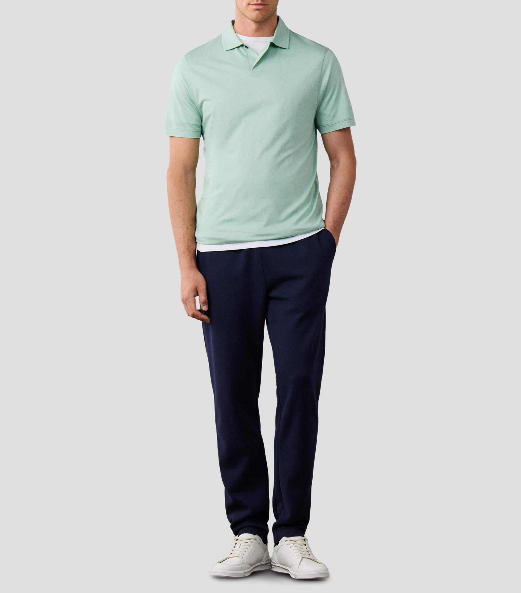 Playera tipo polo manga corta lisa Hombre